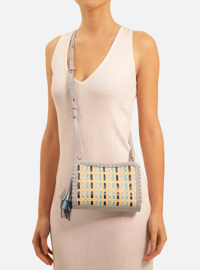 Bolsa Clutch Azul Palha Celina Pequena