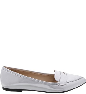 Mocassim Tomboy Verniz Silver
