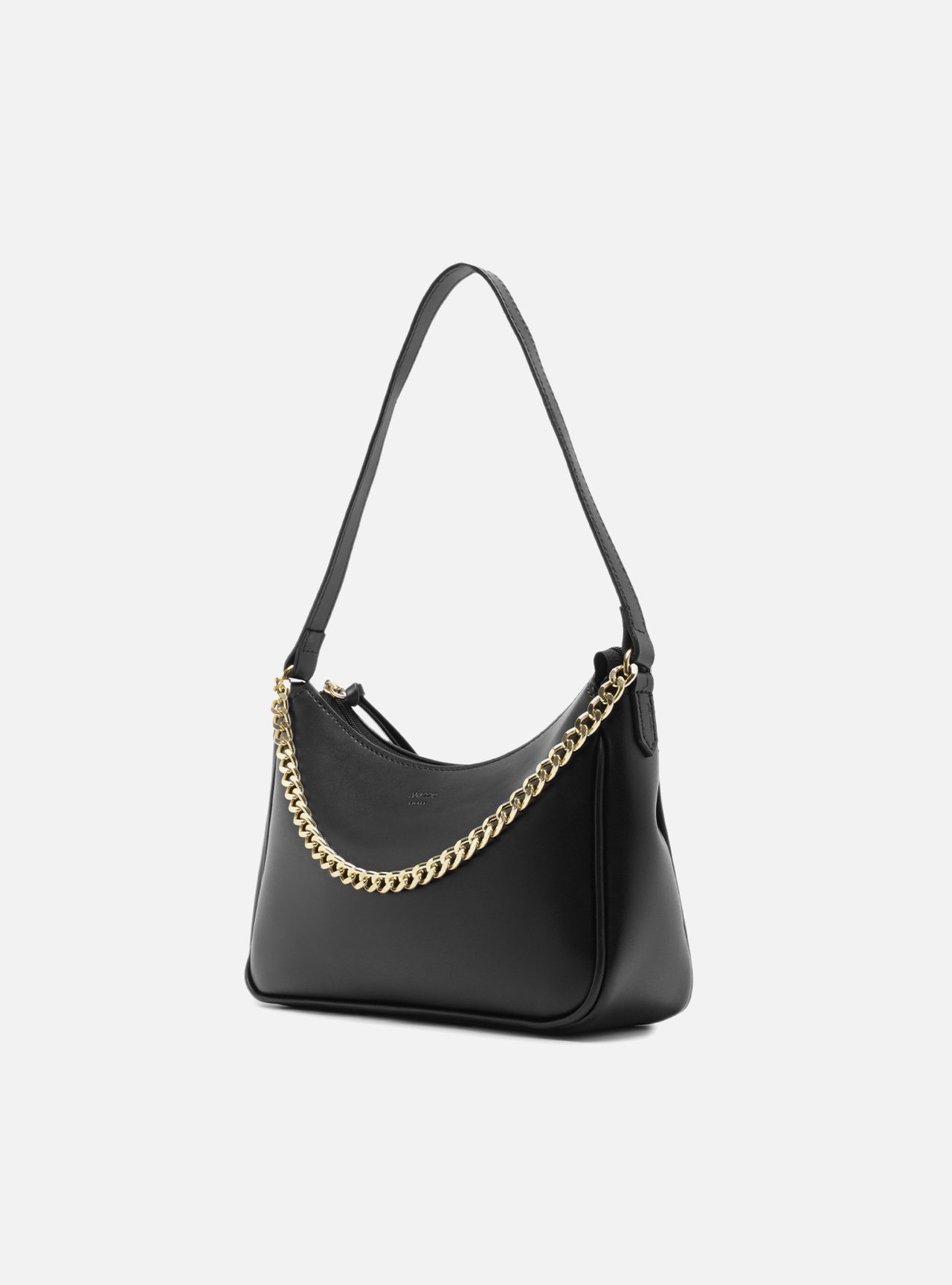 Bolsa Shoulder Preta Pequena Corrente Dourada — foto 2