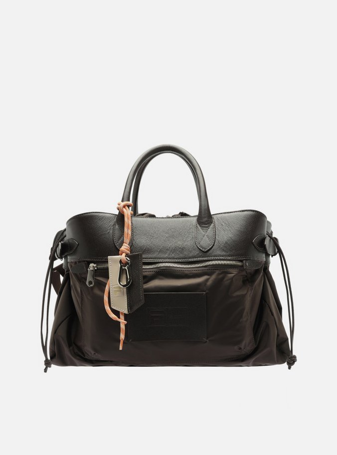 Bolsa Shopping Marrom Couro Grande Franzida