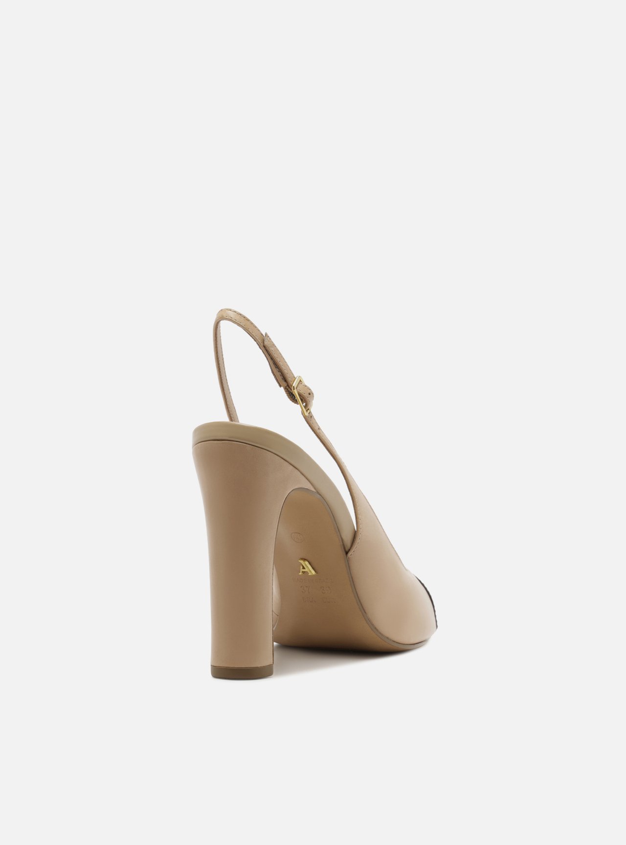 Sapato Boneca Nude Couro Cap Toe Preto — foto 3