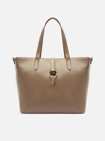 Arezzo — Bolsa Tote Cinza Grande Metais