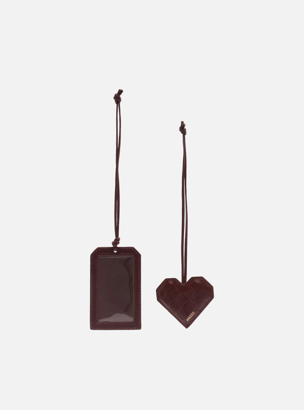 Acessório Bag Charm Vermelho Couro Tressê Coração — foto 3