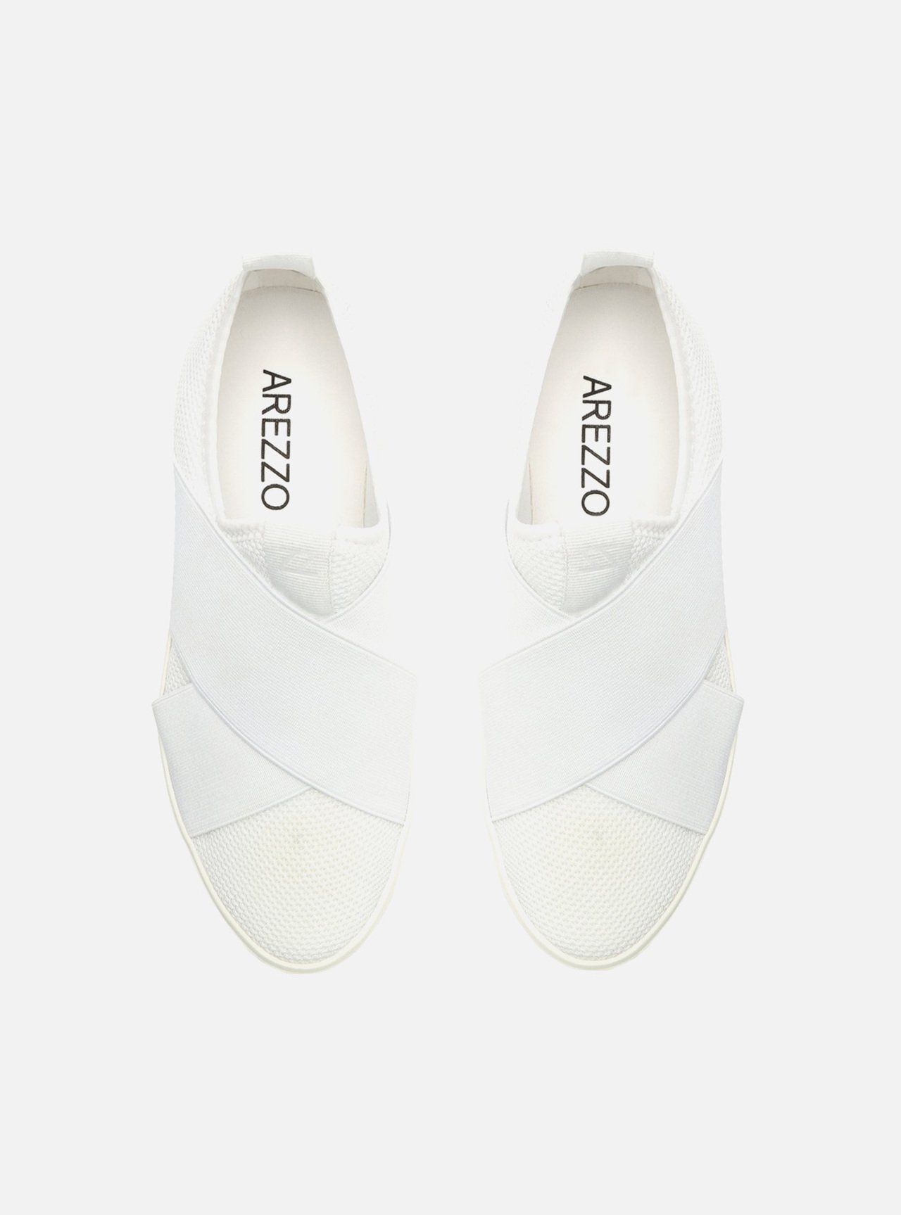Slip On Branco Tecido Sola Baixa Elásticos — foto 5