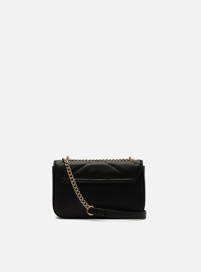 Bolsa Tiracolo Preta Matelassê Corrente Pequena