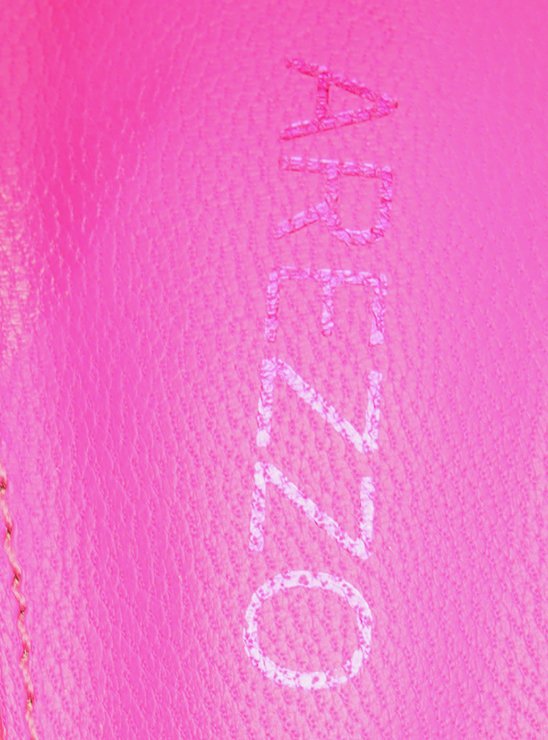 Sandália Rosa Couro Salto Bloco Lace Up
