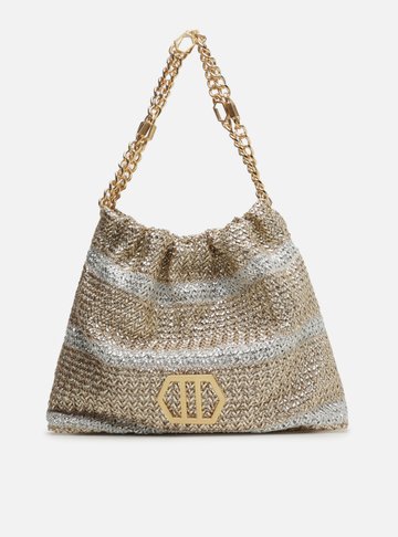 Bolsa Hobo Metalizada Trama Esther Grande