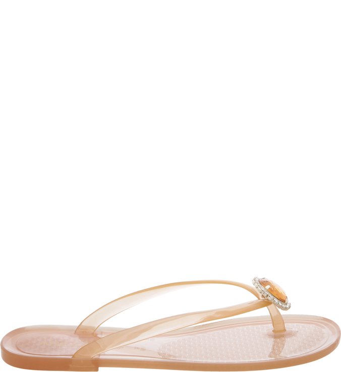 Chinelo Rasteiro Single Cristal Nude