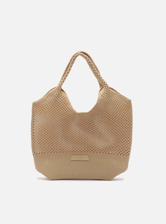 Bolsa Shopping Nude Knit Média Brizza