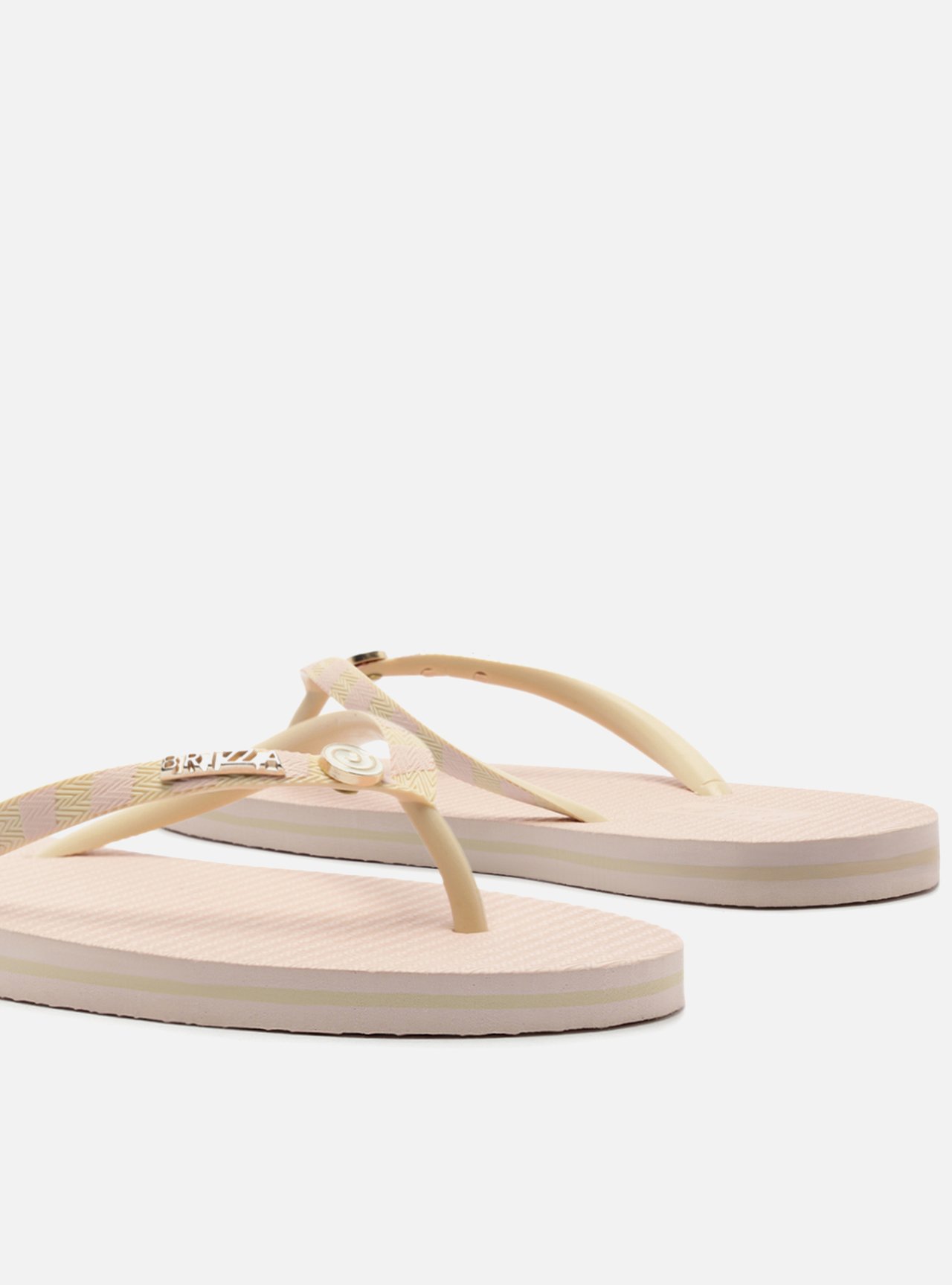 Chinelo de Dedo Off-White Tiras Listradas Easy Bacio Di Latte — foto 4
