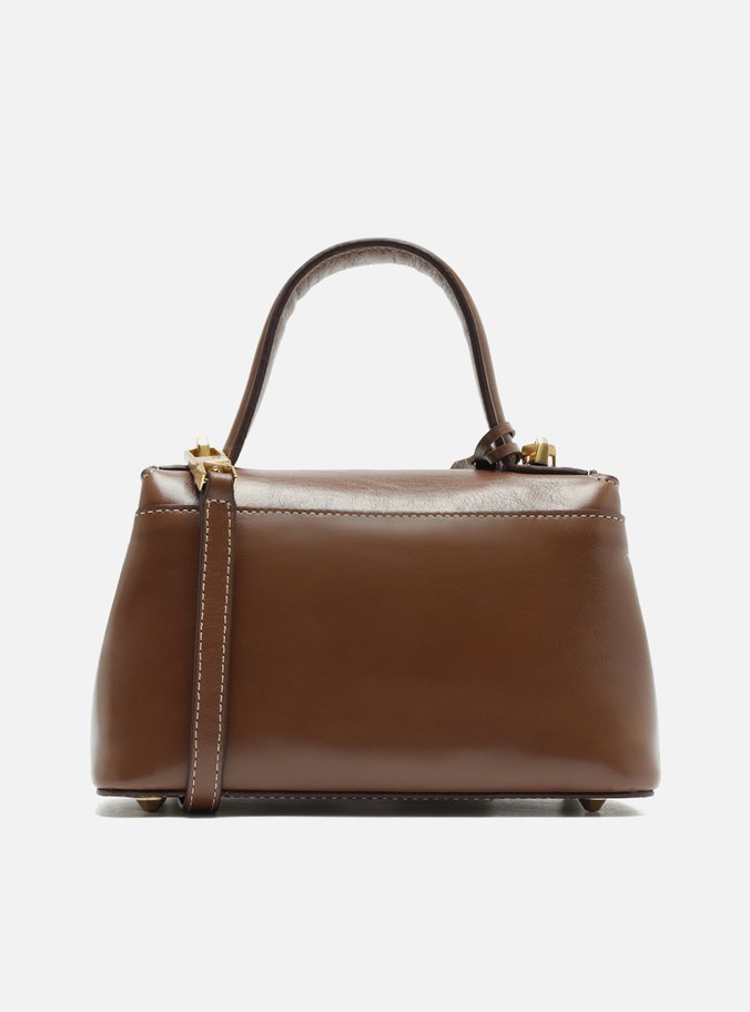 Tiracolo Marrom Couro Pequena Bag Charm Victória