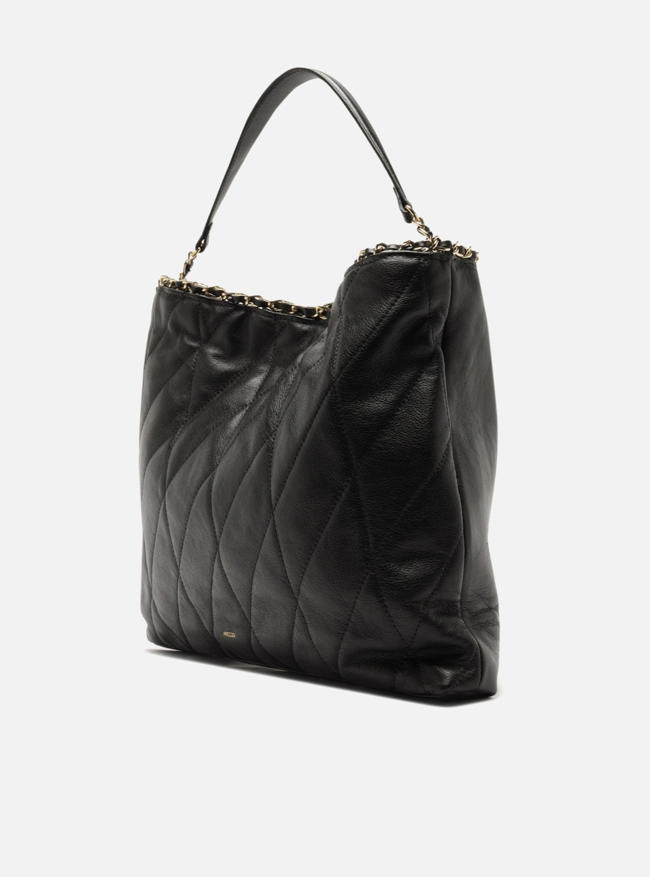 Bolsa Hobo Preta Couro Grande Matelassê — foto 2