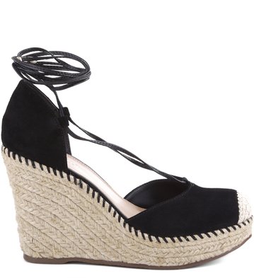Espadrille Rustic Lace-up Preta