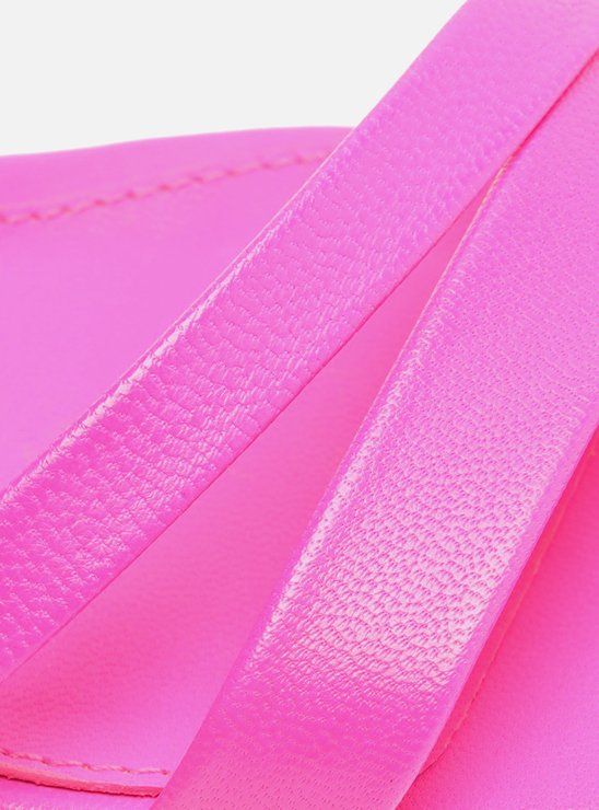 Sandália Rosa Couro Salto Bloco Lace Up