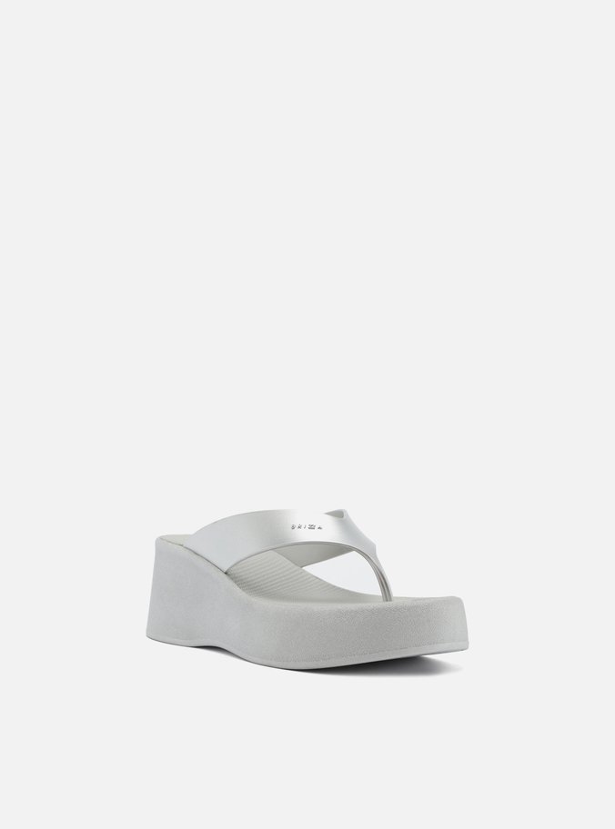 Tamanco Prata Metal Flatform Barcelona