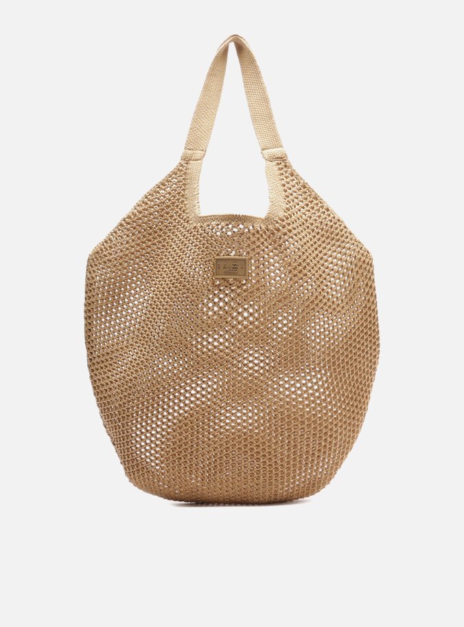 Bolsa Shopping Bege Crochê Mayra Grande