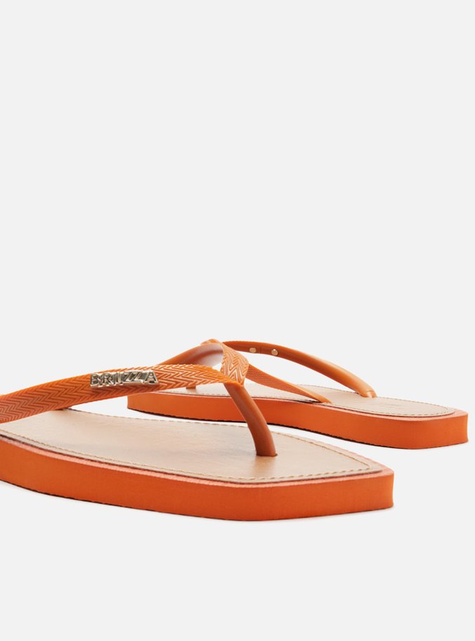 Chinelo de Dedo Laranja Recouro Square Brizza