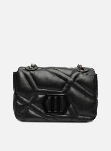 Bolsa Tiracolo Preta Couro Emma Média