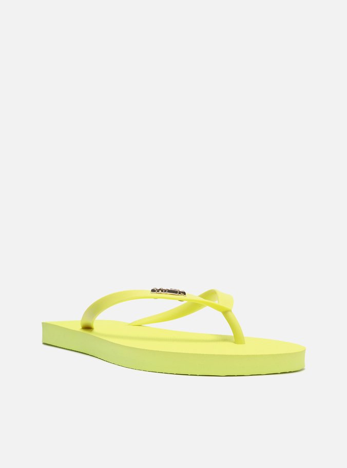 Chinelo de Dedo Amarelo Tiras Textura Brizza
