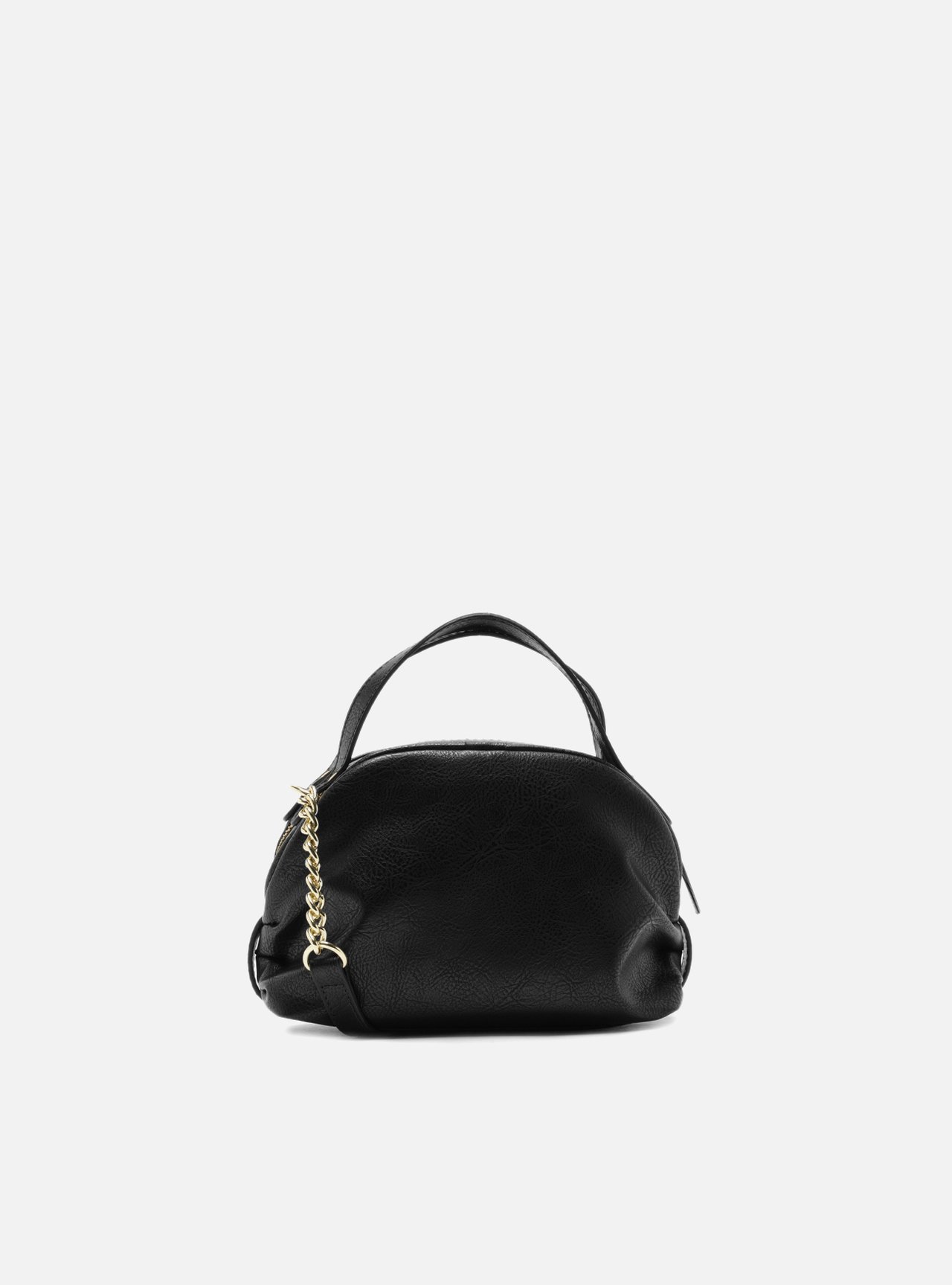 Bolsa Tiracolo Preta Pequena Corrente Dourada — foto 3