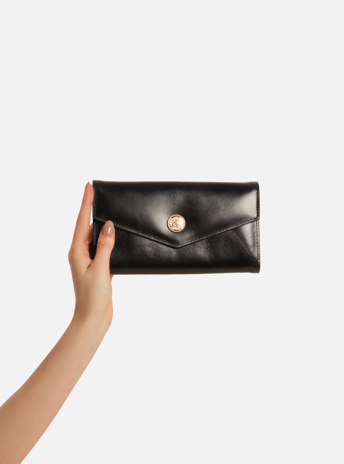 Carteira Preta Couro Grande Metal Heritage