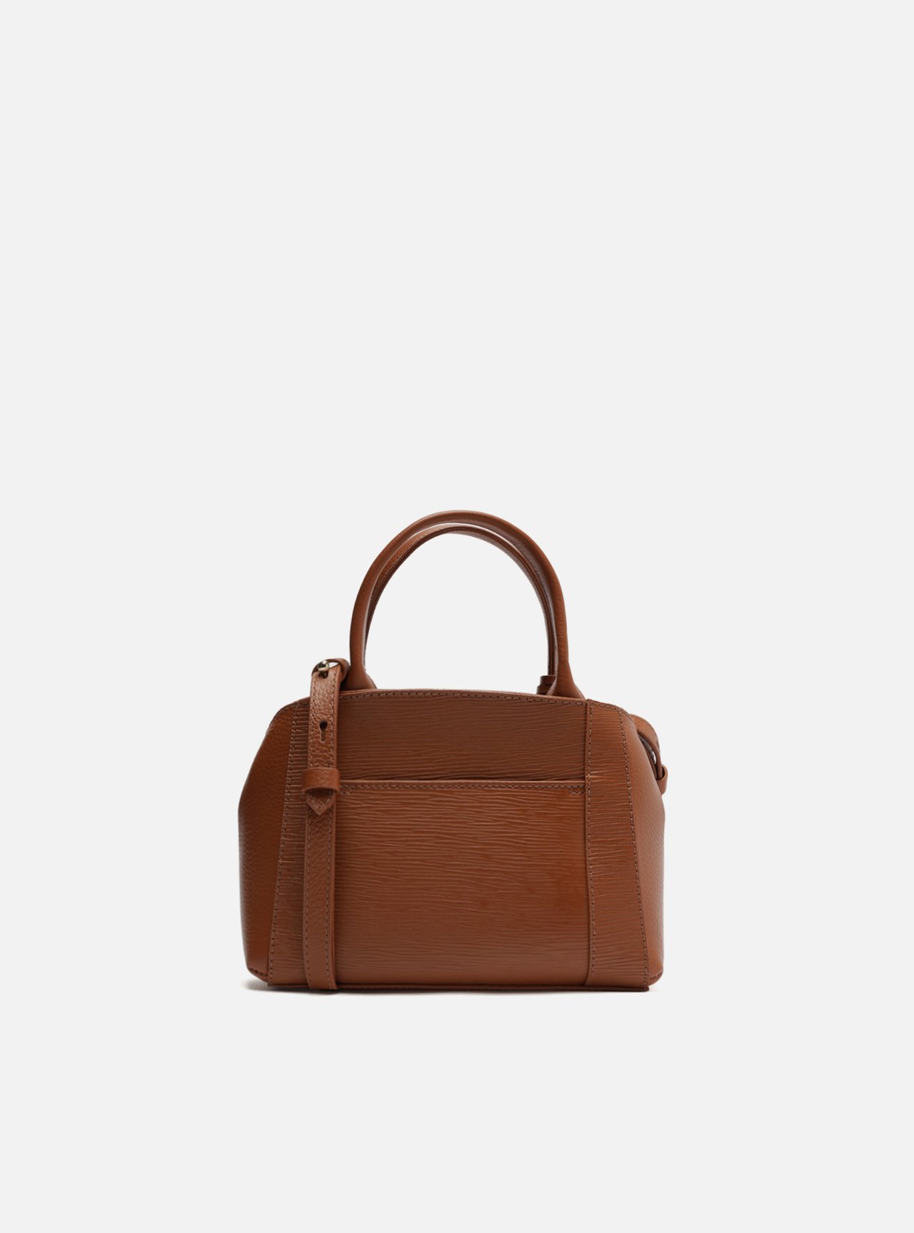 Bolsa Tote Marrom Couro Wave Bella Pequena — foto 3