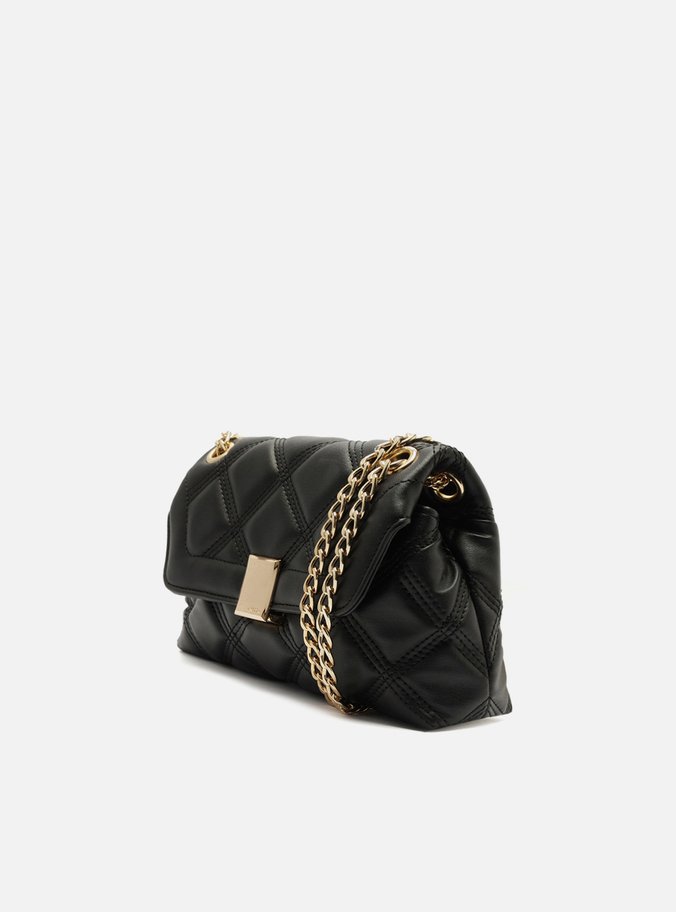 Bolsa Tiracolo Preta Matelassê Pequena Corrente