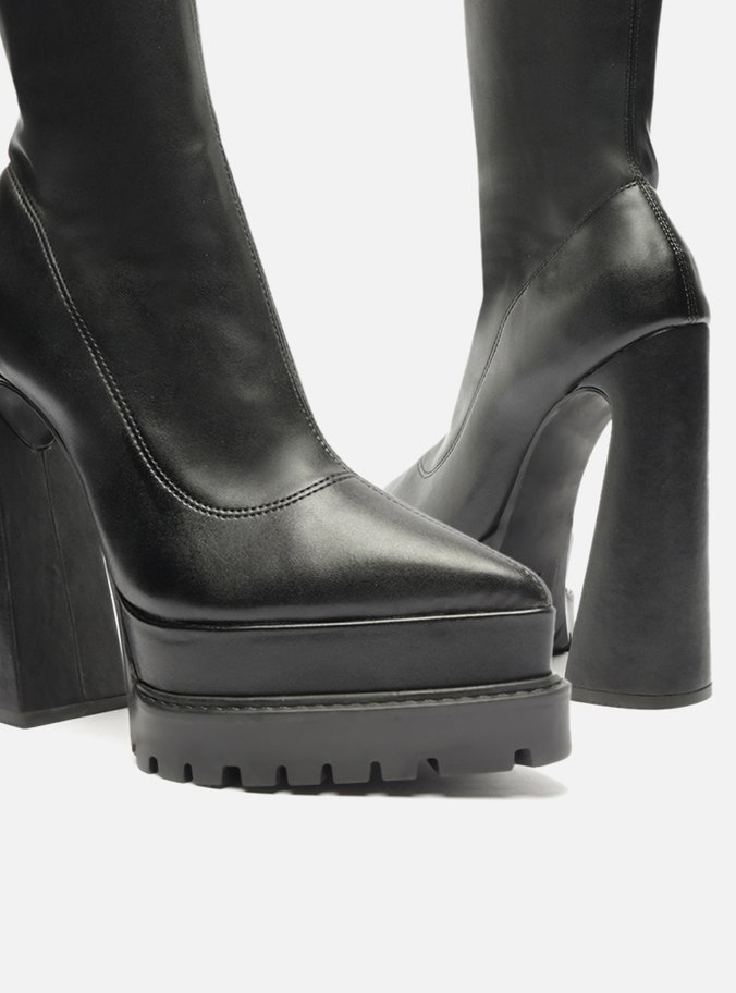 Bota Preta Cano Longo Meia Pata Tratorada