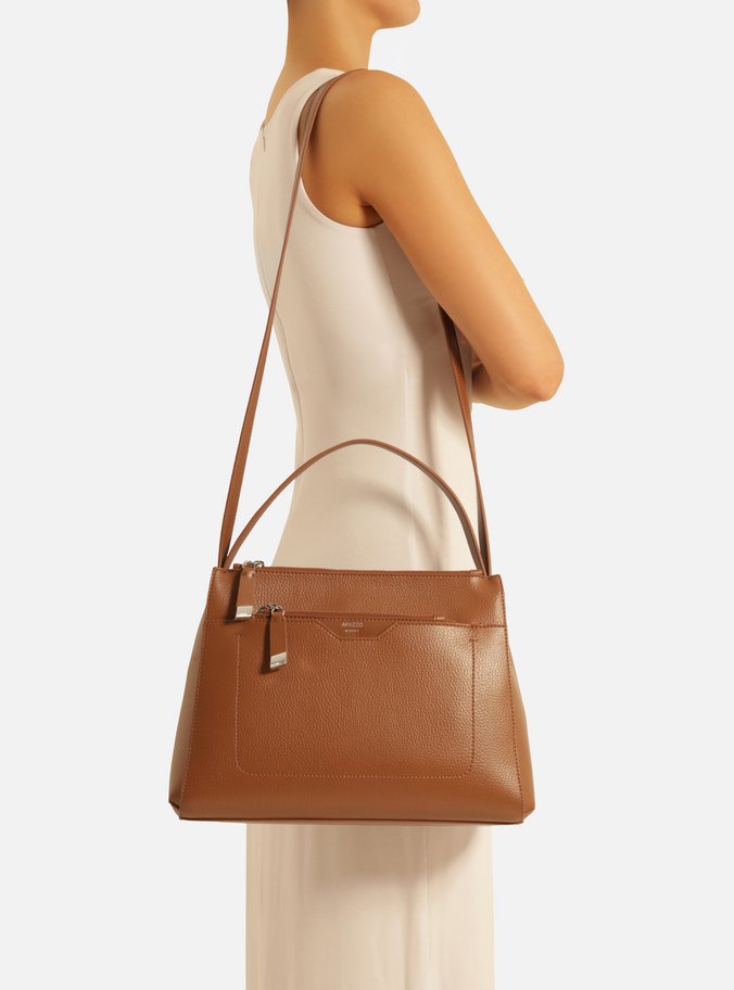 Bolsa Tote Marrom Camel Emilly Grande