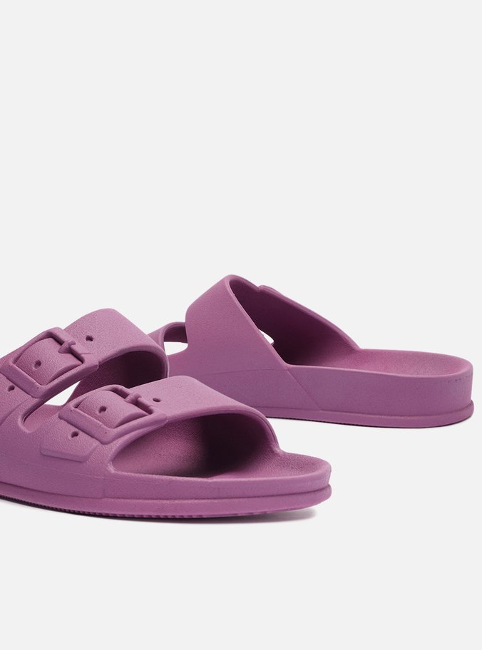 Chinelo Slide Roxo Fivelas Brizza