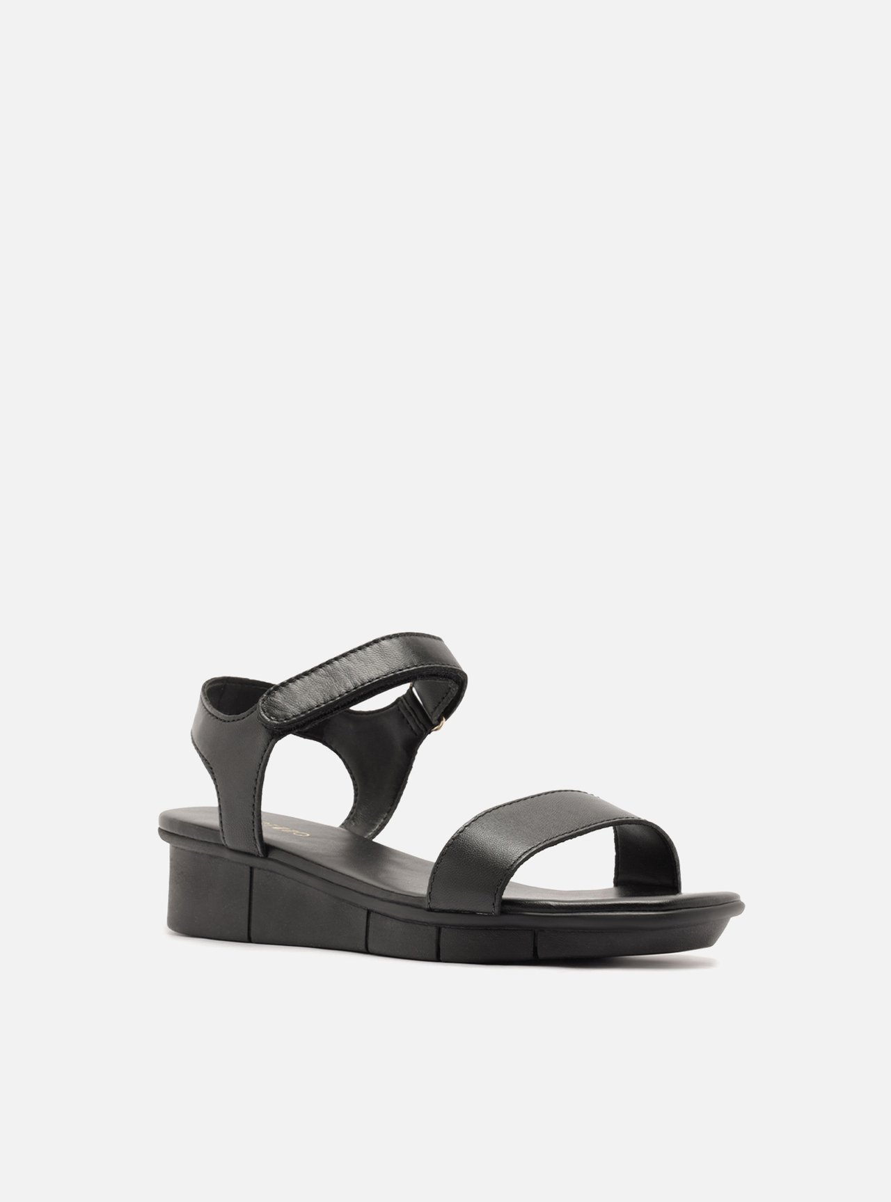 Sandália Preta Couro Flatform Comfort — foto 2