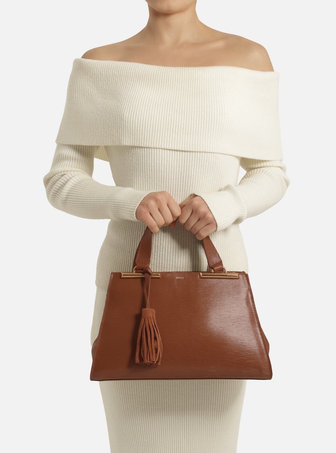 Bolsa Tote Marrom Couro Jeni Média