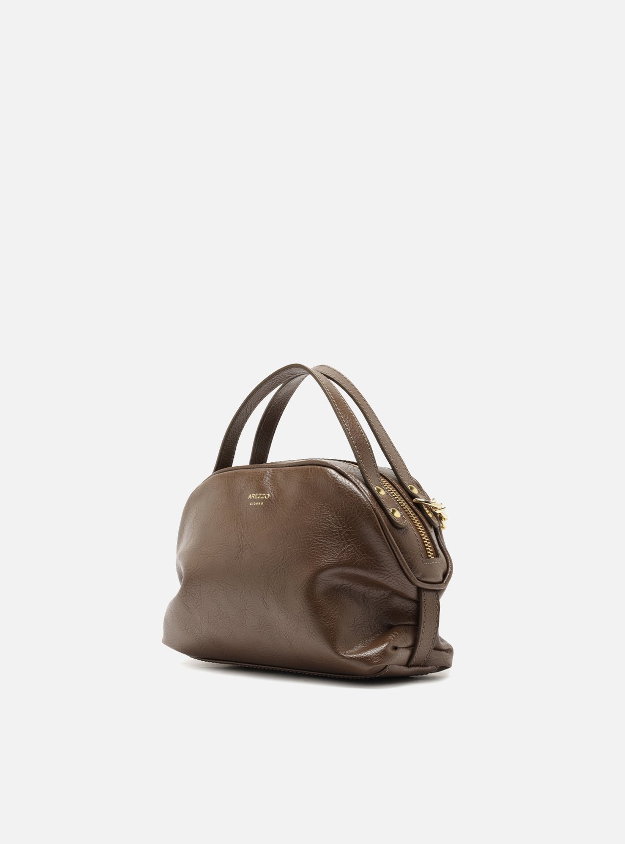 Bolsa Tiracolo Marrom Pequena Corrente Dourada — foto 2