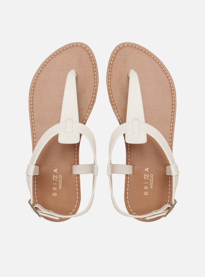 Sandália Rasteira Branco Bicolor Mônaco Brizza