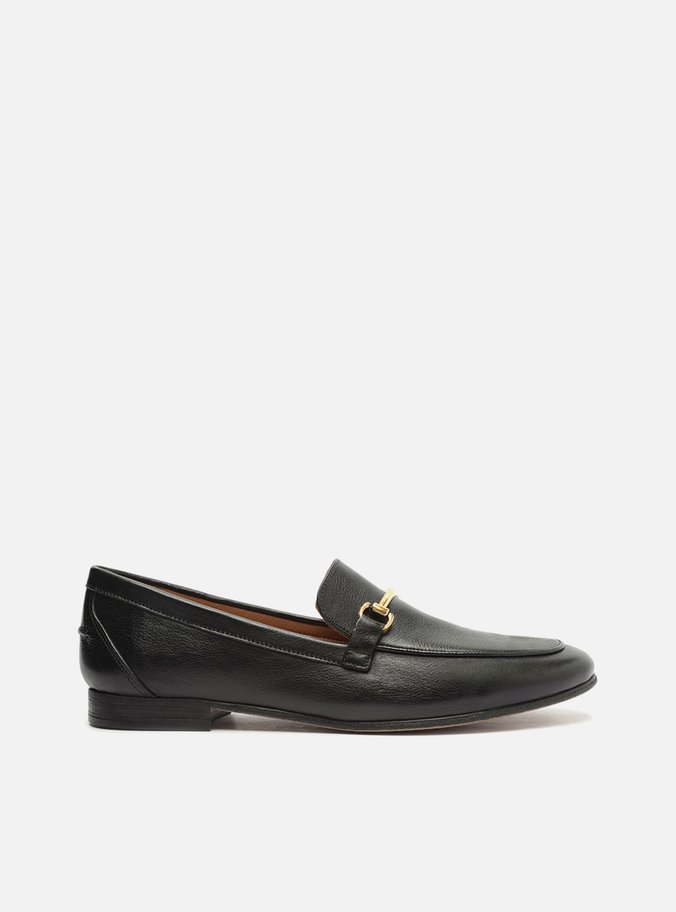 Mocassim Preto Couro Bico Fino Bridão