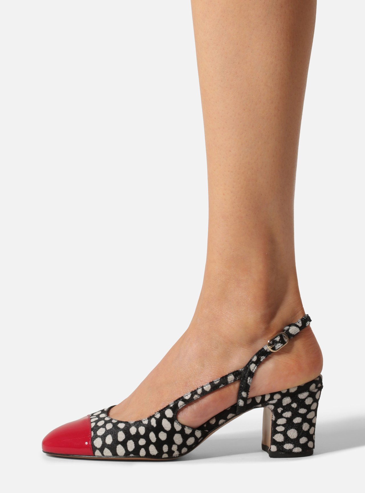 Scarpin Multicolorido Salto Bloco Pelo Slingback — foto 6