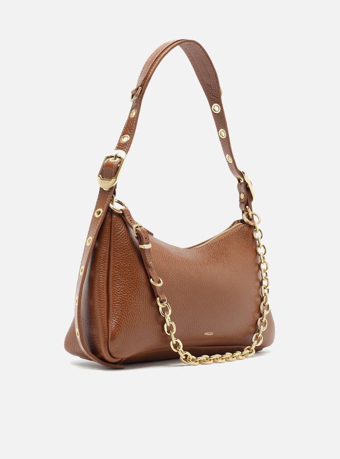 Bolsa Tiracolo Marrom Couro Média Bag Charm
