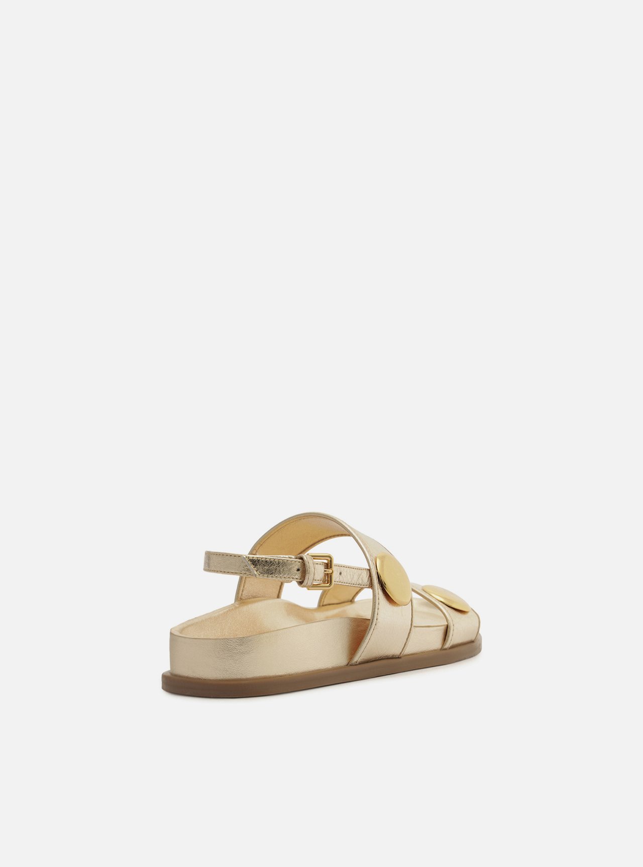 Sandália Papete Dourada Flatform Metais — foto 3