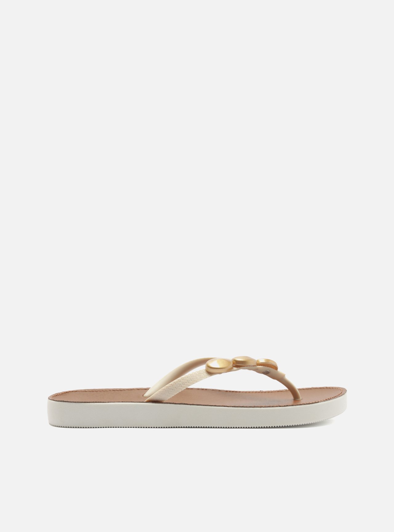 Chinelo de Dedo Branca Plataforma Metais Brizza — foto 3