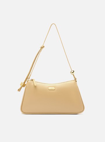 Bolsa Tiracolo Bege Couro Média Esfera