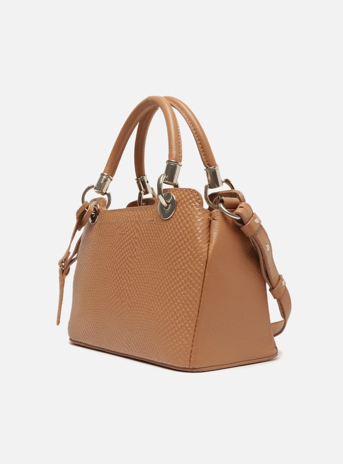Bolsa Marrom Texturizada Tiracolo