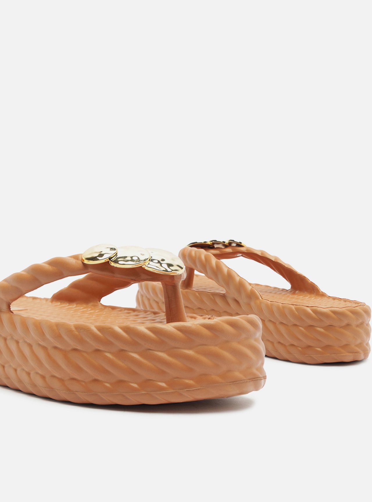 Chinelo Caramelo Flatform Marrocos Metais Brizza — foto 4