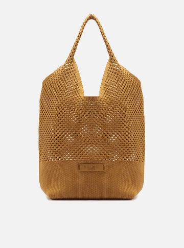 Bolsa Shopping Marrom Crochê Paulina Grande
