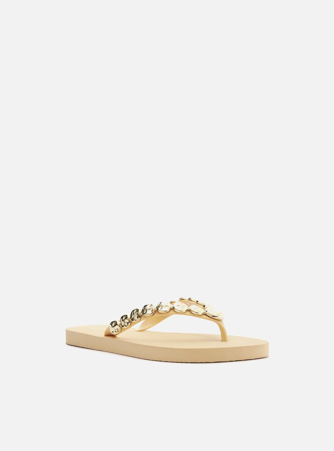 Chinelo Nude Minimal Tira Búzios