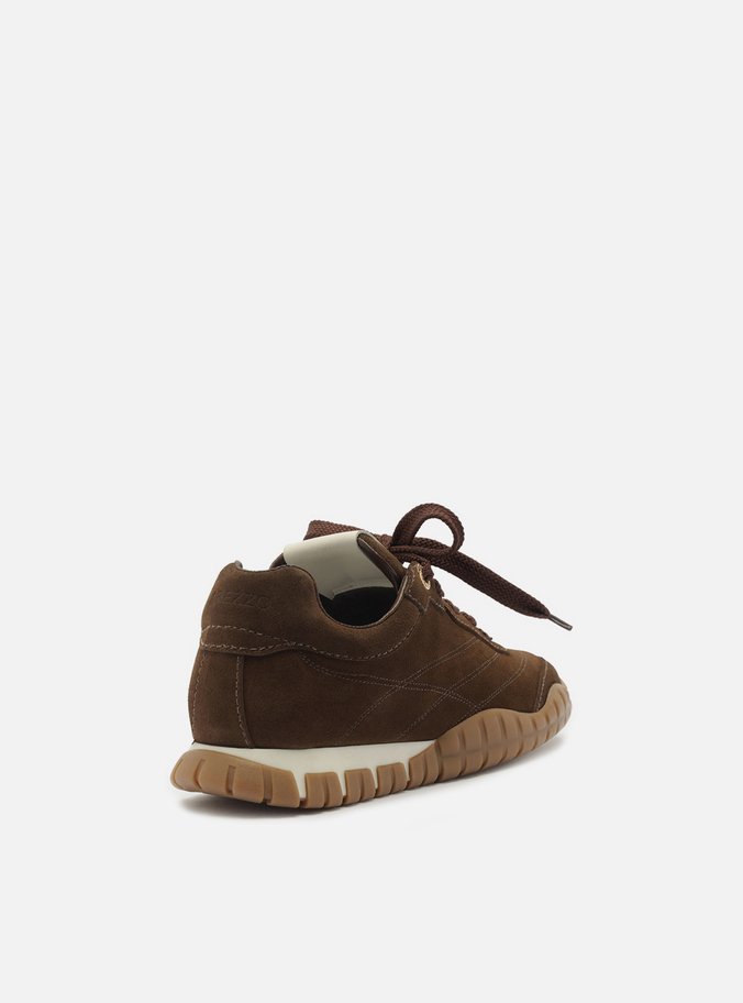 Tênis Marrom Suede Mix Sola Emborrachada