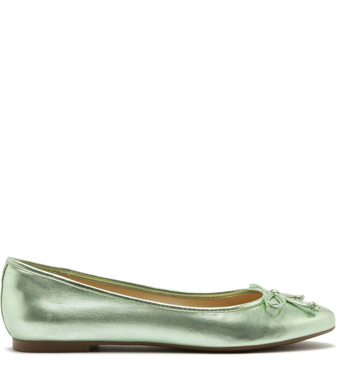 Sapatilha Metal Bico Redondo Tiny Bow Verde