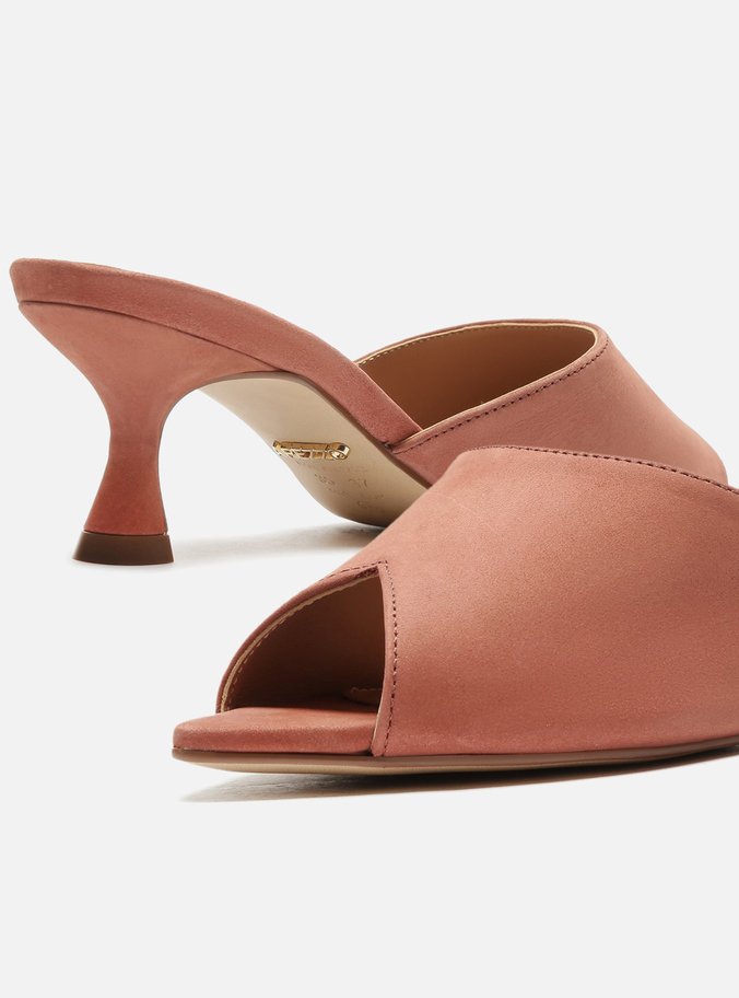 Mule Marrom Nobuck Bico Folha