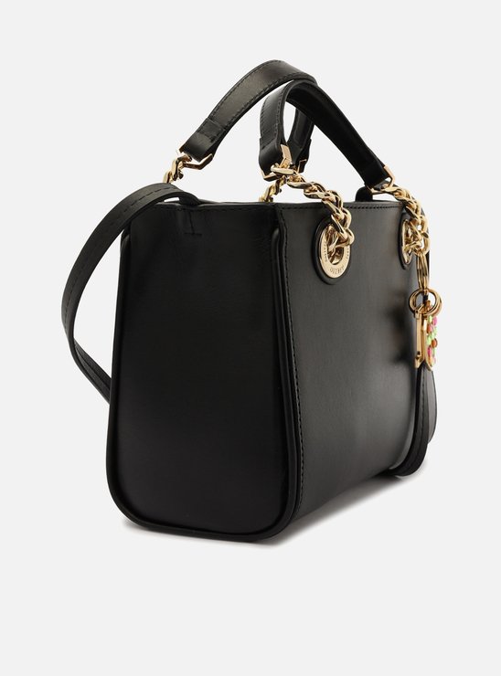Bolsa Tote Preta Couro Jade Média