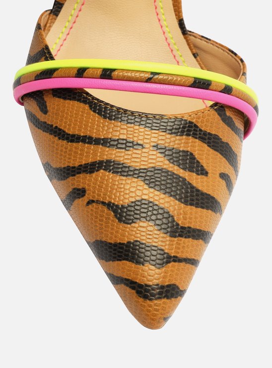 Scarpin Animal Print Salto Fino Tiras