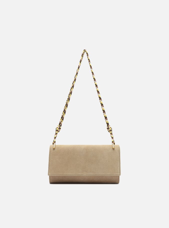 Bolsa Clutch Camurça Nude Alça Trançada